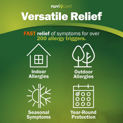 NUVICARE 24-Hour Allergy Medicine 10mg Cetirizine – Compare to Zyrtec (2 Pack)