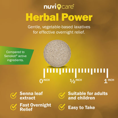NUVICARE Senna Laxative Tablets 8.6 mg – Gentle Natural Relief for Occasional Constipation (200 Count)