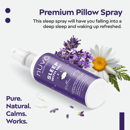 NUVO WELLNESS ESSENTIALS Premium Pillow Spray – Lavender & Chamomile Sleep Mist