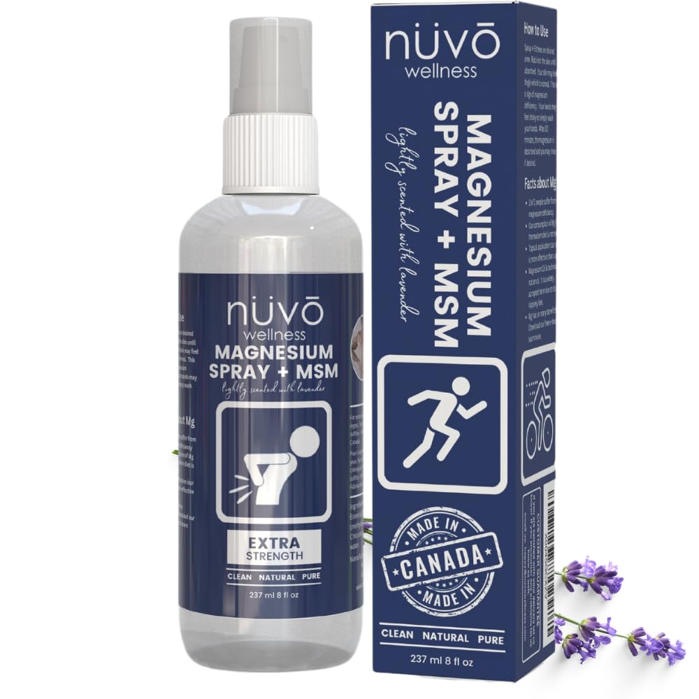 Nuvo Wellness Magnesium Spray with MSM – Extra Strength, Light Lavender – 12oz