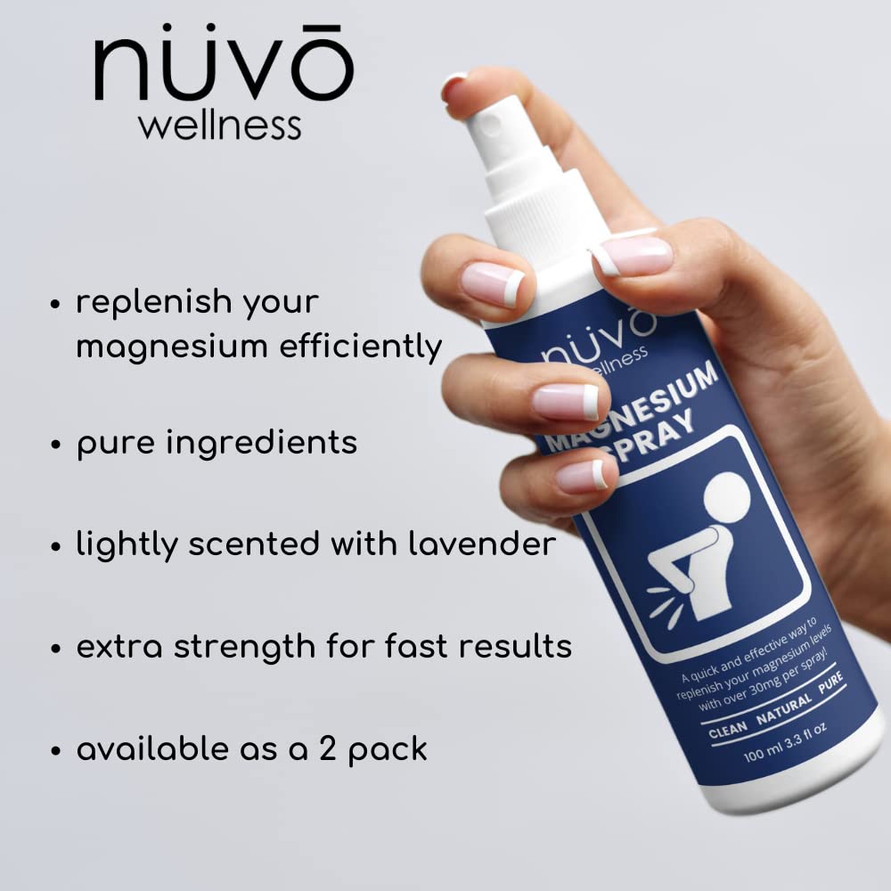 Nuvo Wellness Magnesium Spray with MSM – Extra Strength, Light Lavender – 12oz