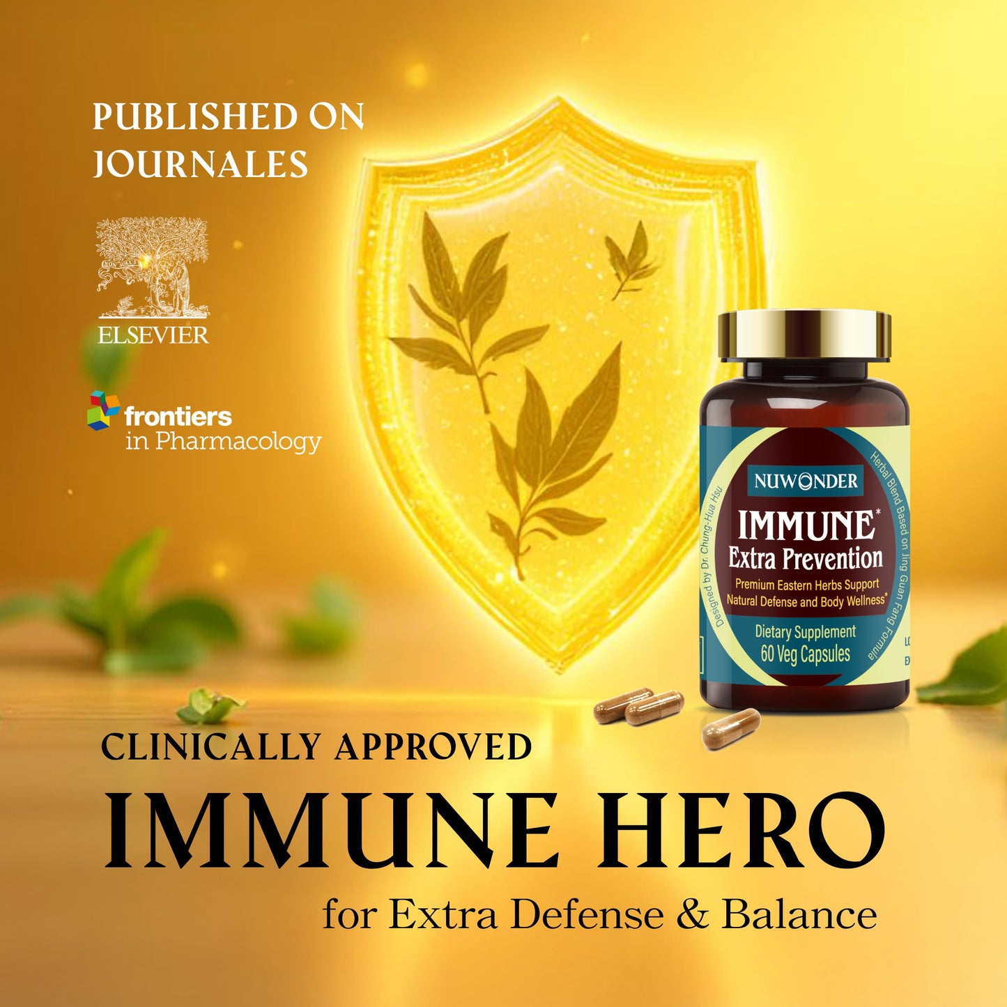 NUWONDER Immune Extra Prevention - Natural Immune Support, Clinically Tested, 60 Capsules