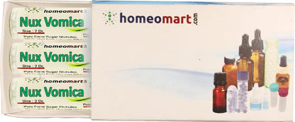 Nux Vomica Homeopathy Pellets 200C Potency – Pack of 3 | Homeomart.com