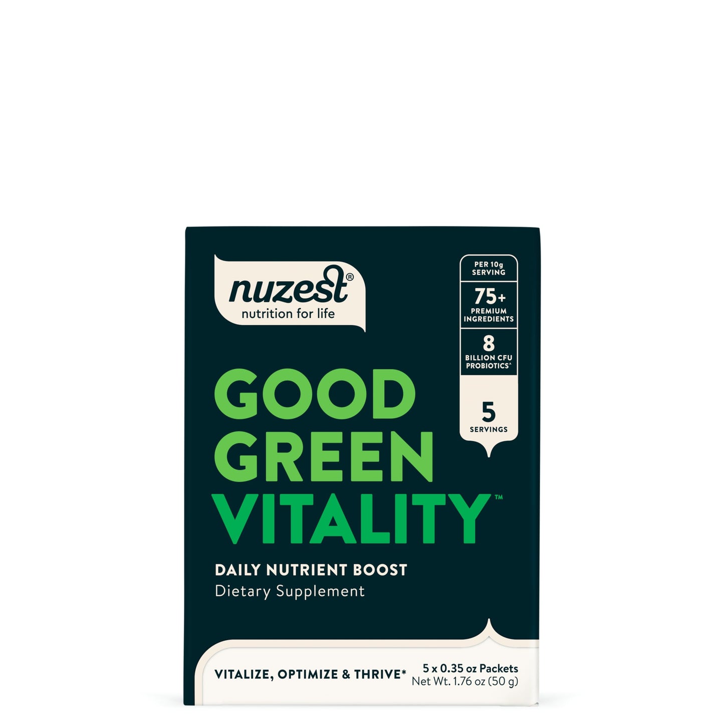 Nuzest Good Green Vitality Greens Powder – Vegan Multivitamin (10g) Pack of 5