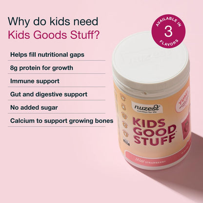 Nuzest Kids Good Stuff - Vegan Strawberry Smoothie Mix for Growth (Dairy Free)