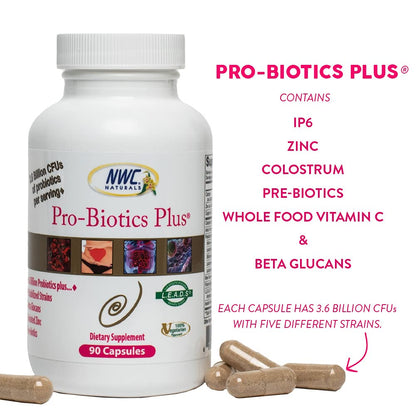 NWC Naturals Pro-Biotics Plus – Vegetarian Probiotics for Immune & Digestive Health, 90 Capsules