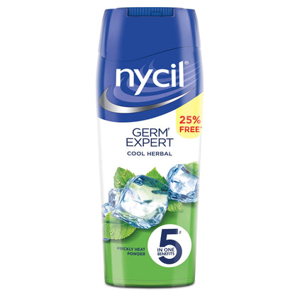 Nycil Cool Herbal Prickly Heat Powder with Neem & Pudina – Instant Cooling (150g)