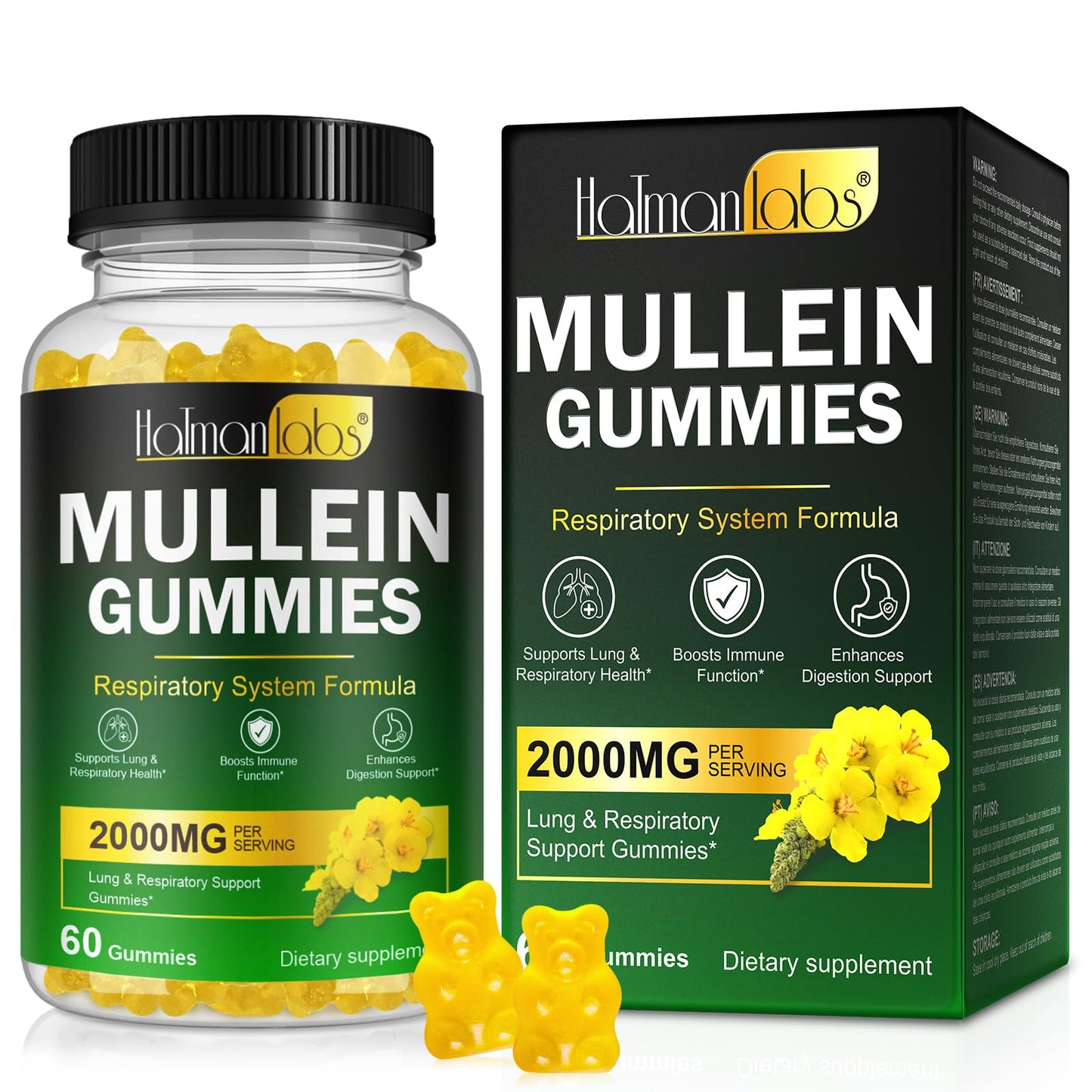 Nyloriaine Mullein Gummies – Lung Support & Immune Boost (60pcs)