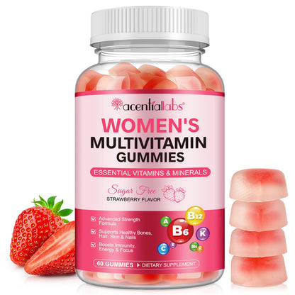 Nyloriaine Multivitamin for Women - Women's Multivitamin Gummies 60 Count | Strawberry Flavor