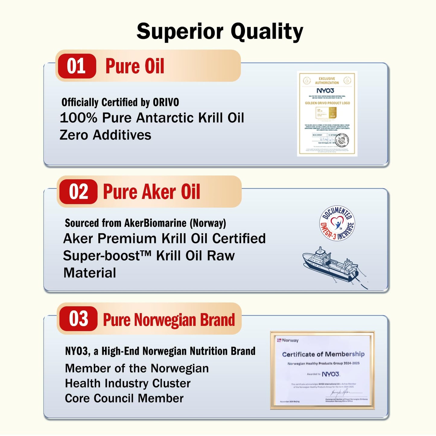 NYO3 Krill Oil 1000mg – EPA/DHA 270mg per Softgel | Antarctic Krill Oil with Astaxanthin