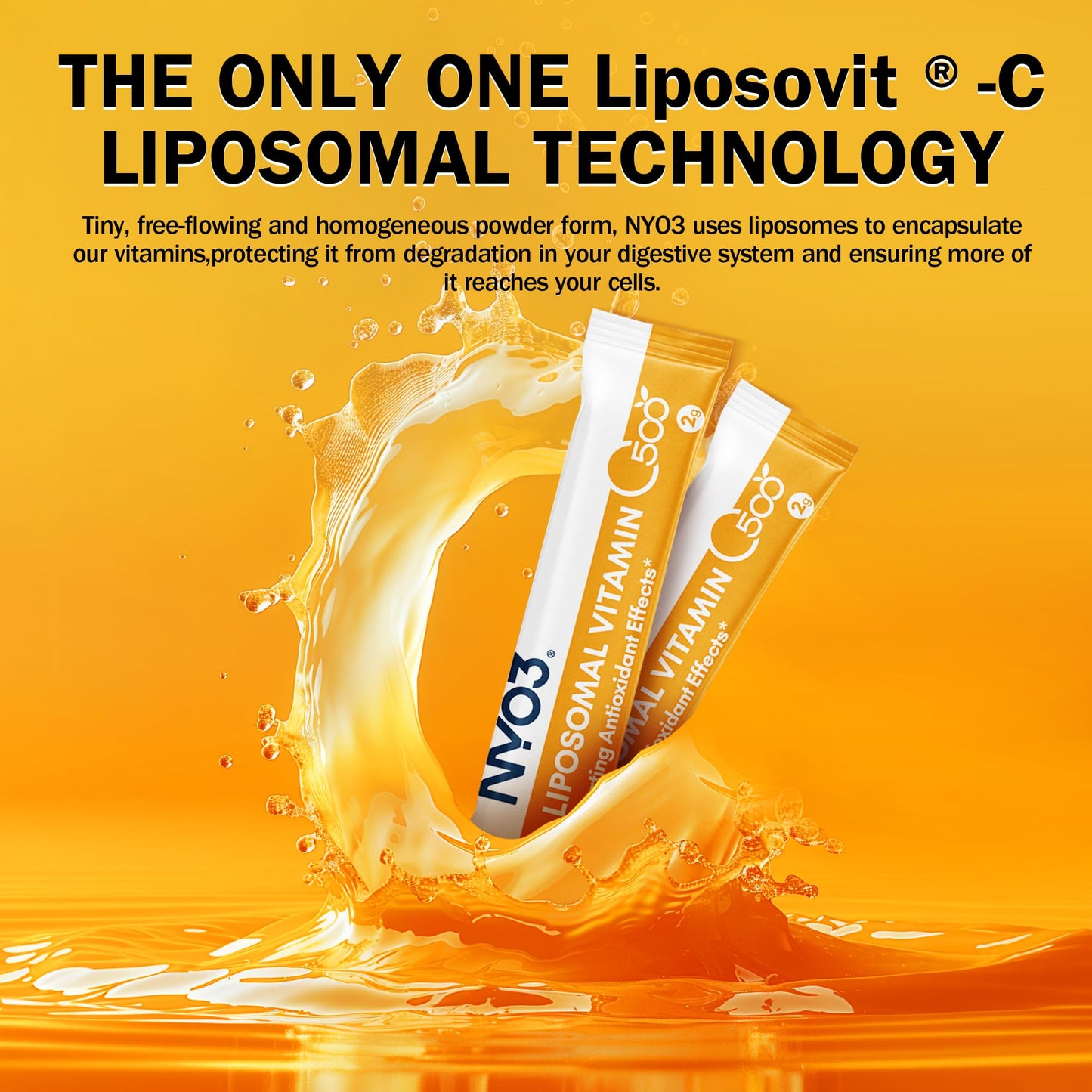 NYO3 Liposomal Vitamin C Powder – Immune Support & Skin Health, 500mg, Gluten-Free