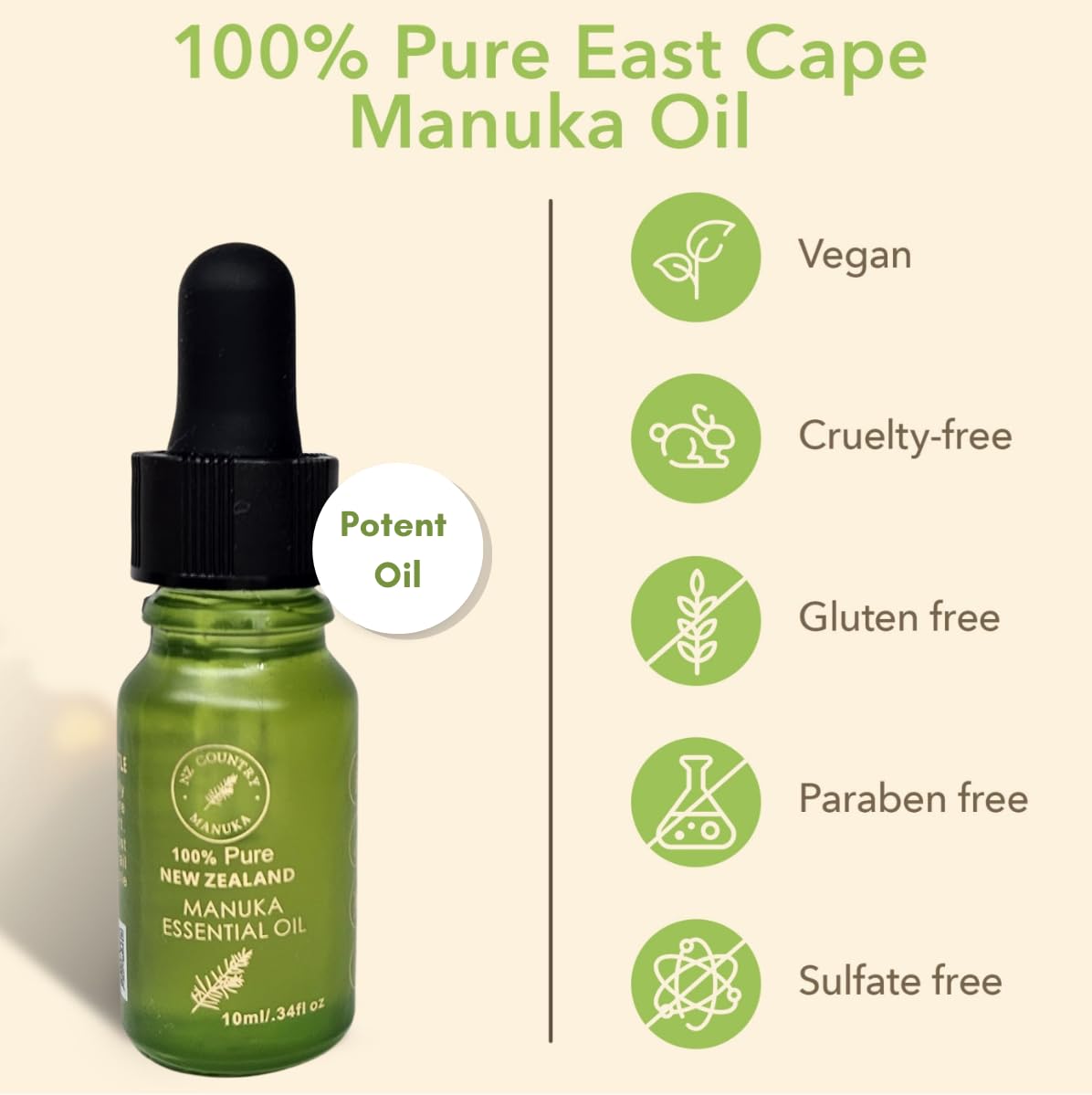 100% Pure NZ Manuka Oil | Organic Essential Oil | 35x Stronger Than Tea Tree