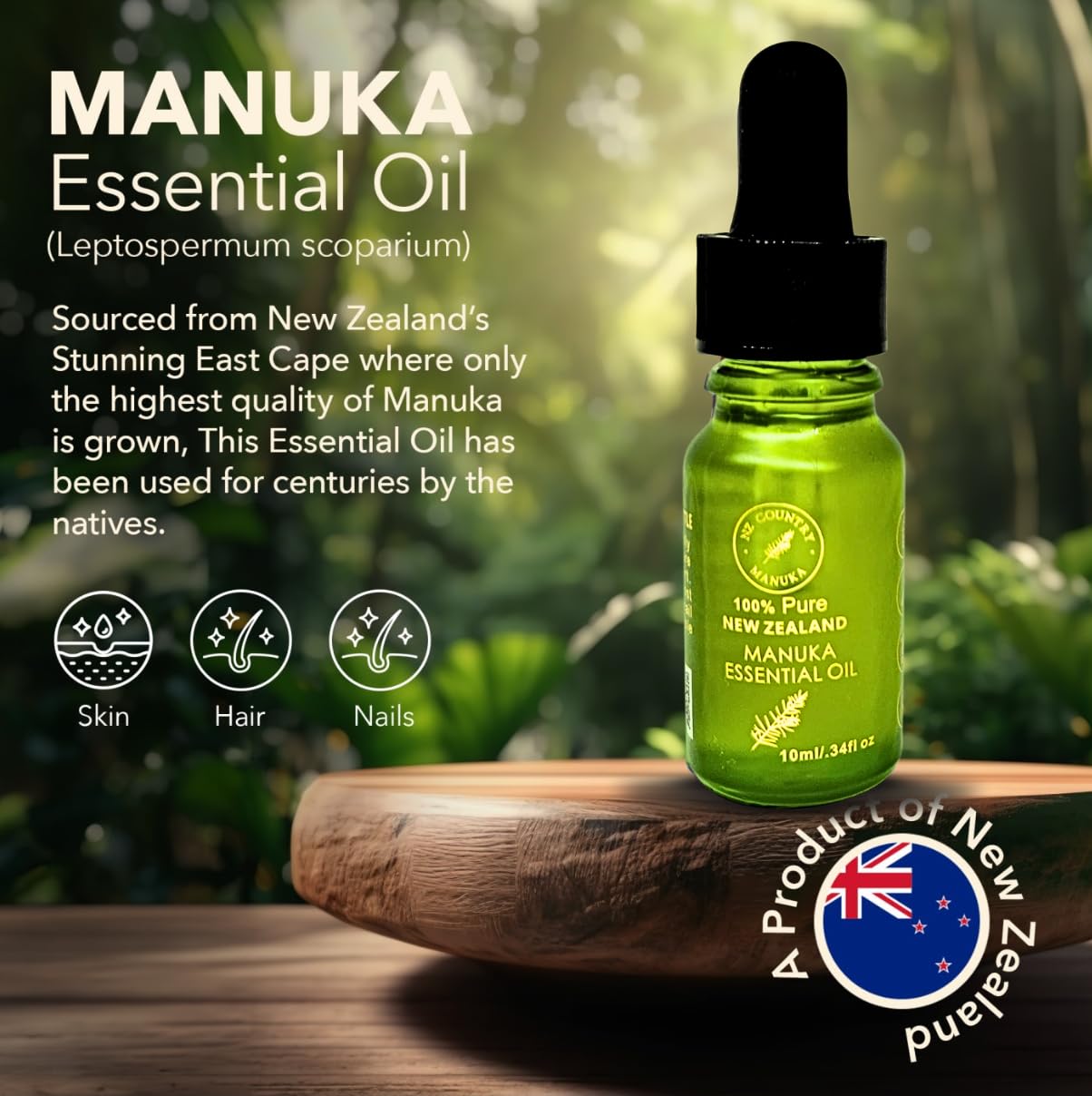 100% Pure NZ Manuka Oil | Organic Essential Oil | 35x Stronger Than Tea Tree