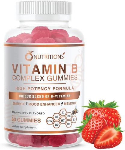 O NUTRITIONS Vitamin B Complex Vegan Gummies with B12 – Stress & Energy (1 Pack)