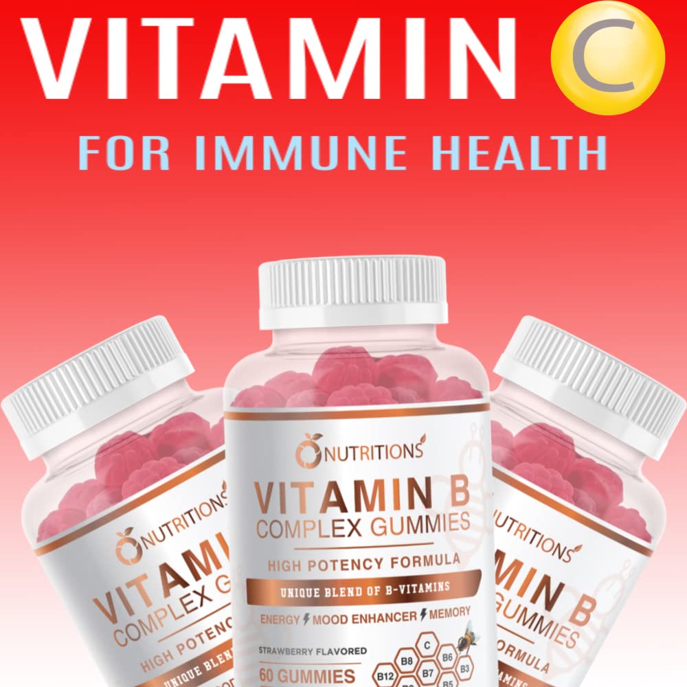 O NUTRITIONS Vitamin B Complex Vegan Gummies with B12 – Stress & Energy (1 Pack)