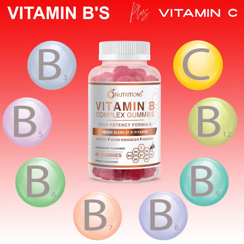 O NUTRITIONS Vitamin B Complex Vegan Gummies with B12 – Stress & Energy (1 Pack)