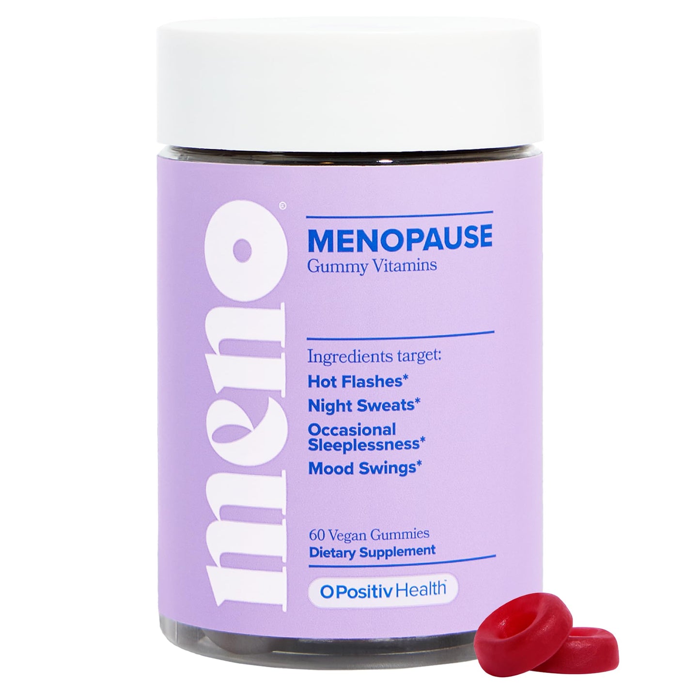 O Positiv MENO Gummies for Menopause - Hormone-Free with Black Cohosh & Ashwagandha KSM-66