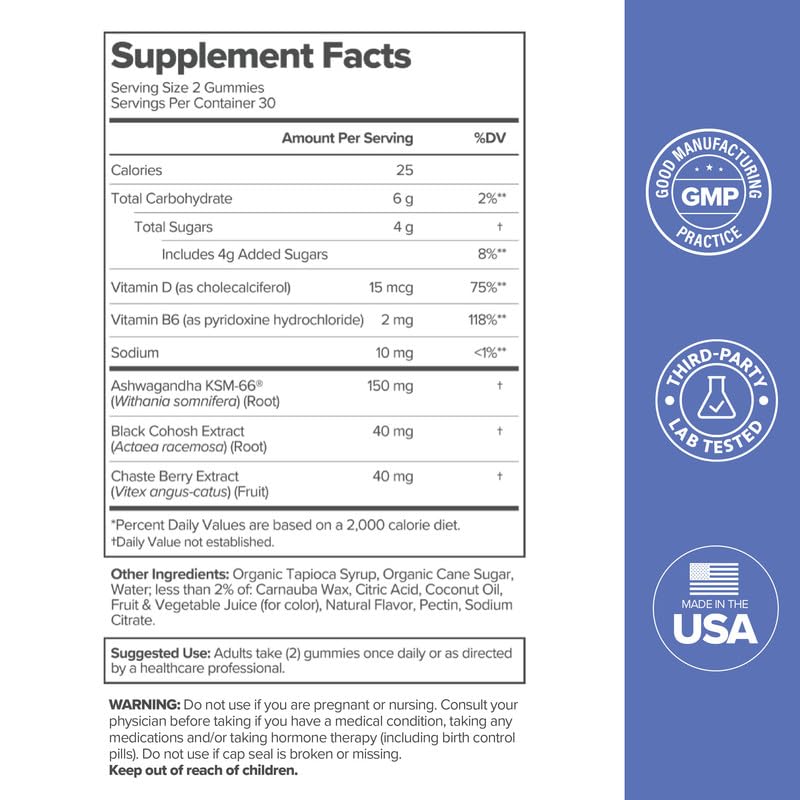 O Positiv MENO Gummies for Menopause - Hormone-Free with Black Cohosh & Ashwagandha KSM-66