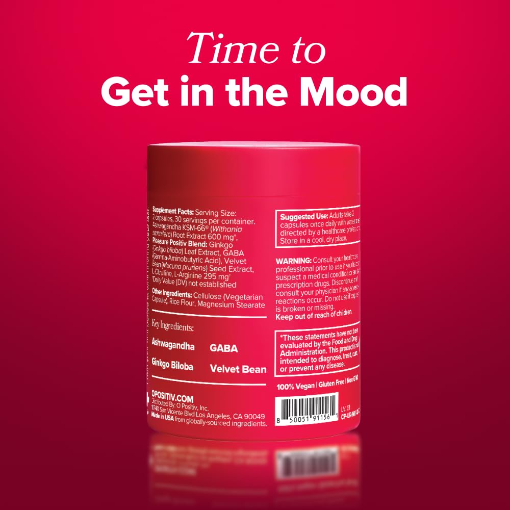 O Positiv URO Vaginal Moisture & Mood — Mood & Moisture Support (KSM-66, GABA) – 30 Servings
