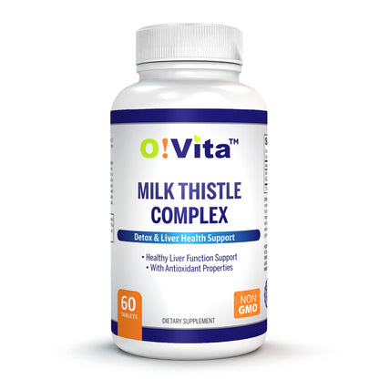 O!VITA Milk Thistle Complex 450mg - Supports Healthy Liver Function - 60 Non-GMO Vegan Tablets