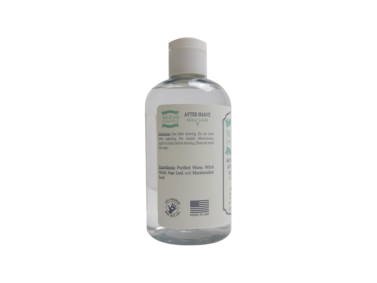 OAK & SAGE Homeopathic After Shave With Sage - Unscented, 8oz | 100% Herbs, No Alcohol, No Chemicals | For All Skin Types