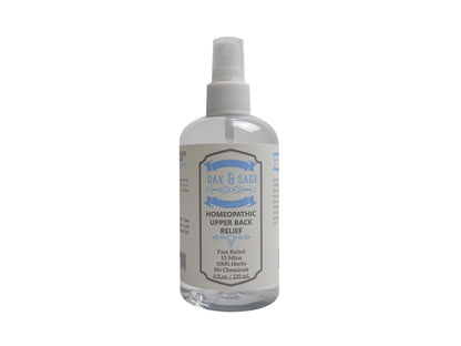 OAK & SAGE Homeopathic Upper Back Relief - Unscented, 8oz, 100% Herbs, No Alcohol, No Chemicals