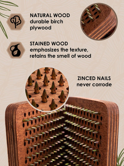 Wooden Yoga Board with Nails for Acupressure & Meditation | Sadhu Board