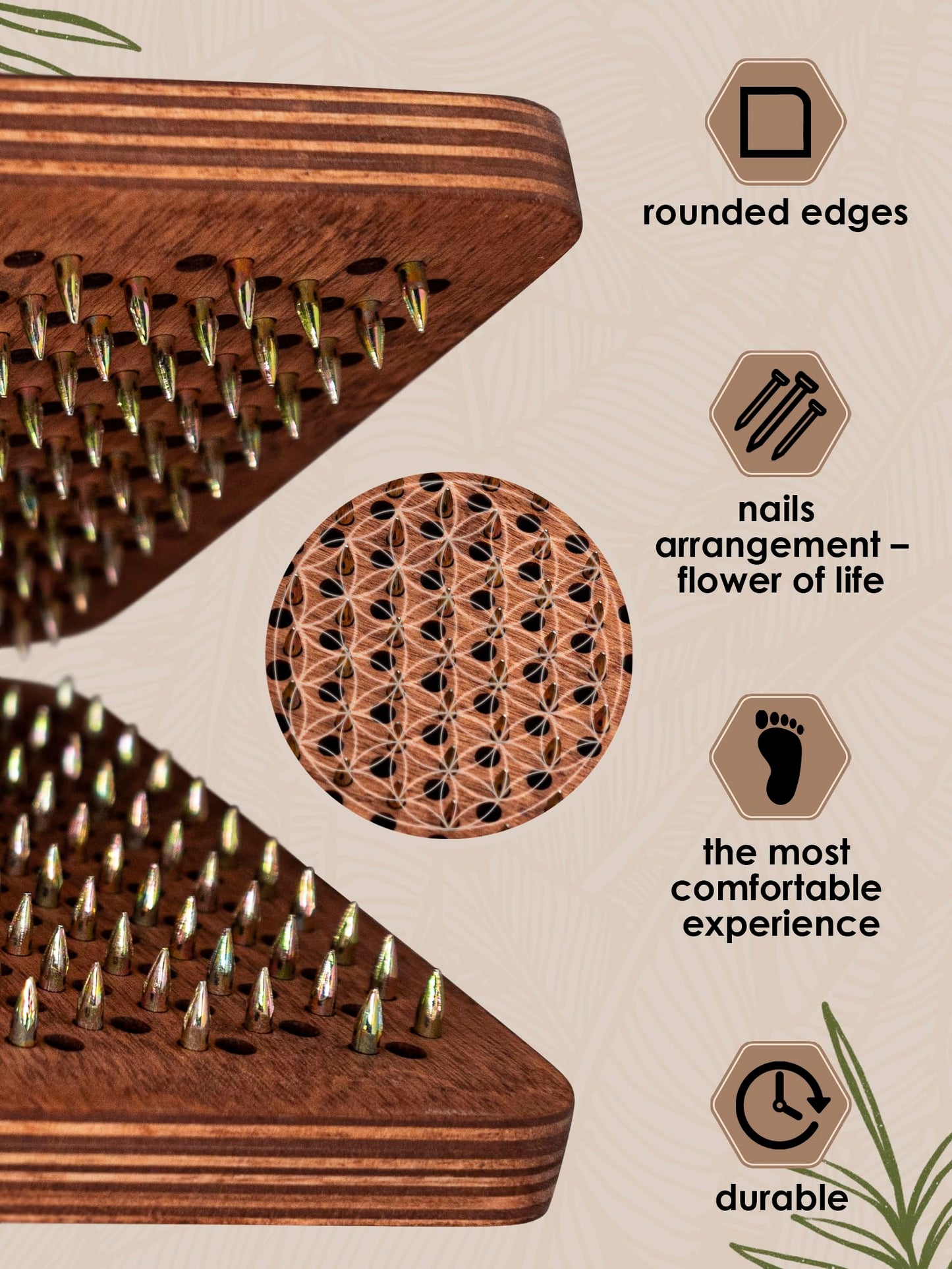 Wooden Yoga Board with Nails for Acupressure & Meditation | Sadhu Board