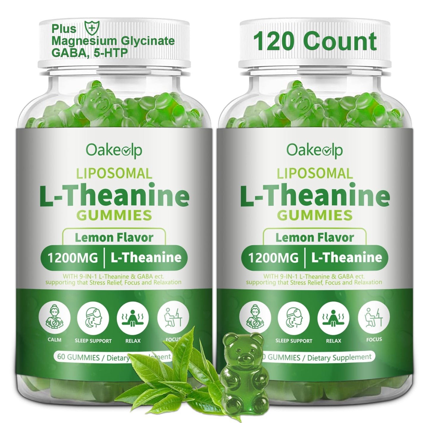 Oakevlp Liposomal L-Theanine 1200mg Gummies – Calm & Sleep Support (98% Absorption)