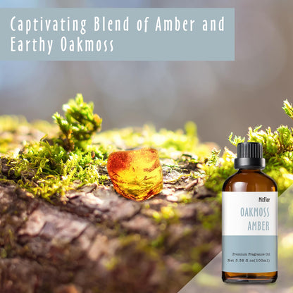 Oakmoss Amber Fragrance Oil 100ml (3.38 oz) – MitFlor Premium Scented Oil for Soap, Candles & DIY