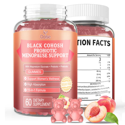 OALSE Menopause Gummies for Women – Peach Flavor, 60 Count