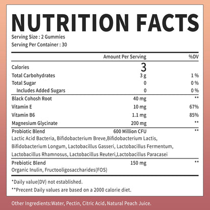 OALSE Menopause Gummies for Women – Peach Flavor, 60 Count