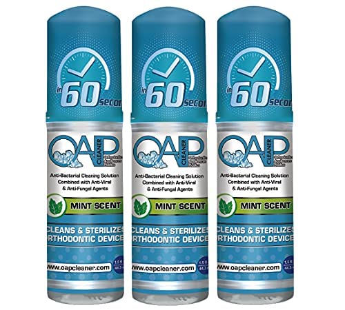 Orthodontic Cleaner by OAP Cleaner – 60-Second Foam Cleanser for Retainers, Dentures & Mouth Guards | 3 x 44.3 mL