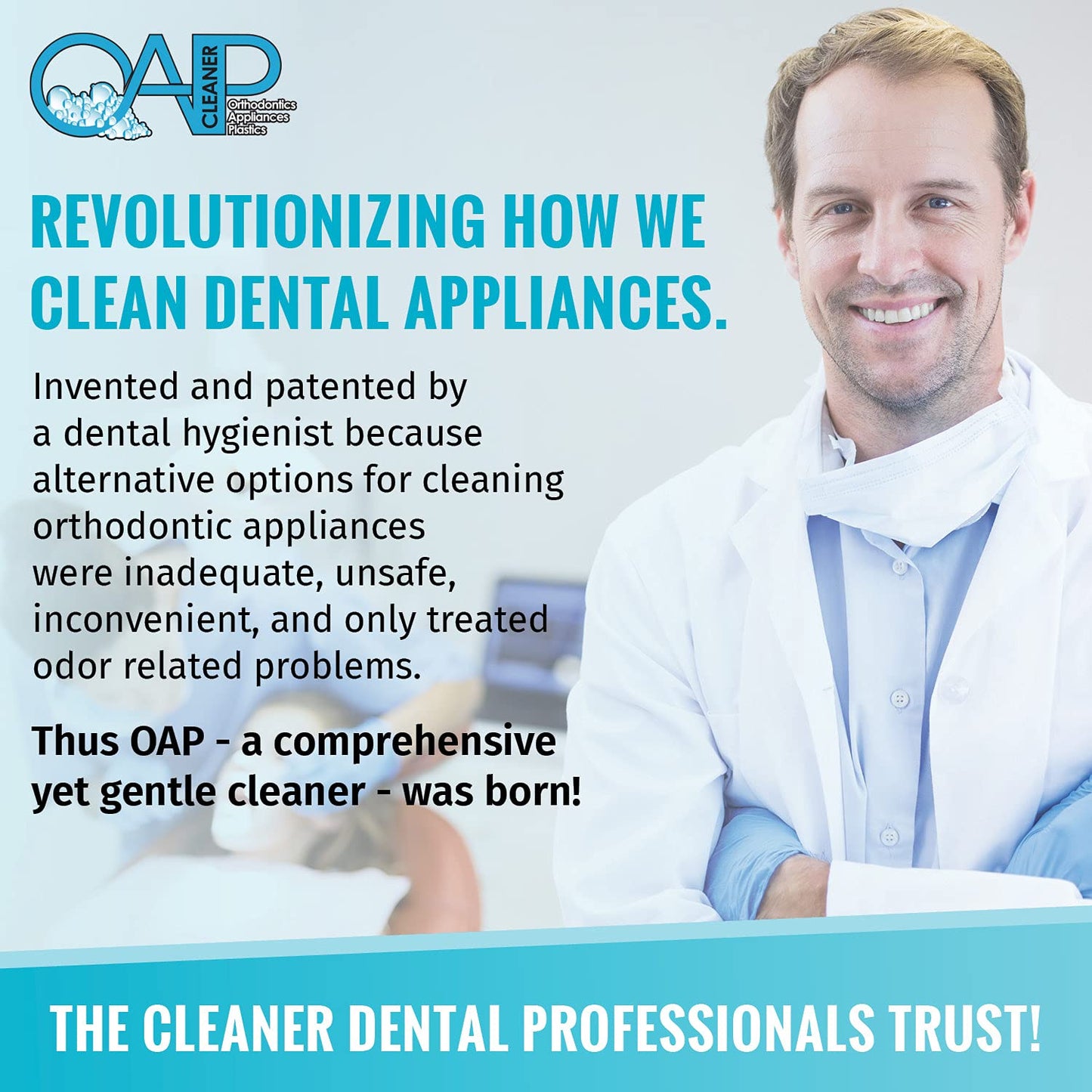 Orthodontic Cleaner by OAP Cleaner – 60-Second Foam Cleanser for Retainers, Dentures & Mouth Guards | 3 x 44.3 mL
