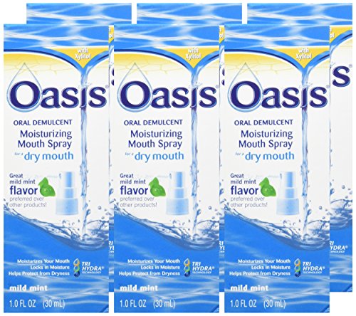 Oasis Dry Mouth Spray 1 oz - 6 Pack | Mild Mint Relief