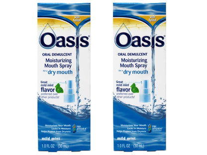 Oasis Moisturizing Mouth Spray – Dry Mouth Relief, Mild Mint, 1 fl oz (2 Pack)