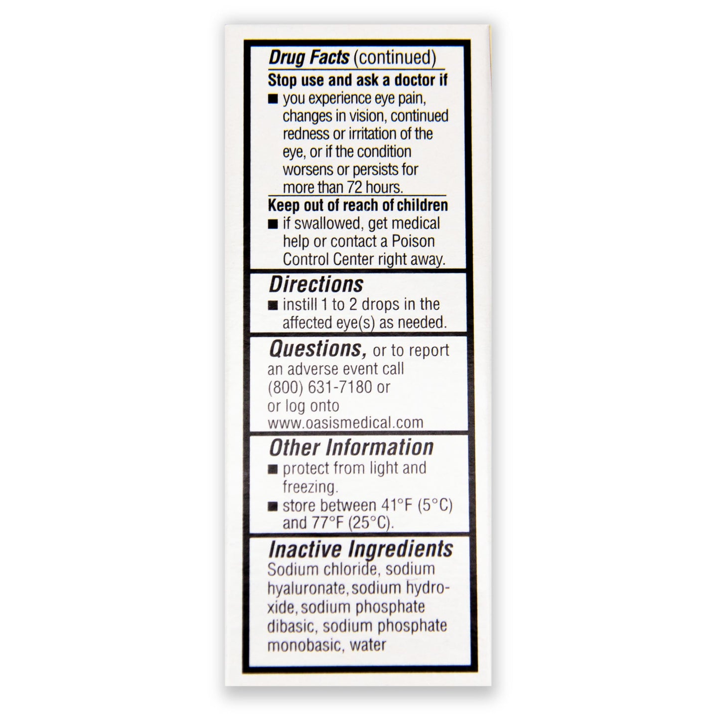 Oasis Tears OT6500 PF Plus Preservative-Free Lubricant Eye Drops – 0.34 fl oz