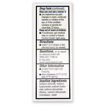 Oasis Tears OT6500 PF Plus Preservative-Free Lubricant Eye Drops – 0.34 fl oz