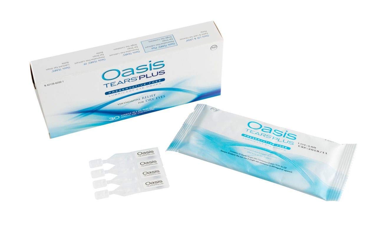 Oasis TEARS PLUS Preservative-Free Lubricant Eye Drops - 30 Sterile Containers