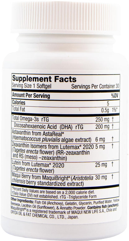 Oasis TEARS VISION ON3010 – Eye Health Dietary Supplement with Maqui Berry, Astaxanthin, Zeaxanthin, Lutein & DHA | 30 Softgels