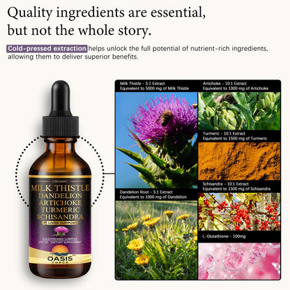 Oasisforce Organic Milk Thistle Liquid Drops for Liver Support – 2 fl oz