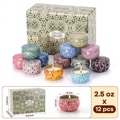 Obisesio 12-Pack Scented Soy Candles | Aromatherapy Gift