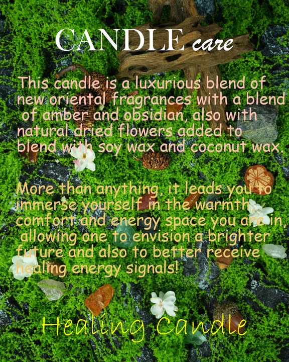 Obsidian Crystal Energy Candle – Aura Protection & Self-Care Gift (HEAL)