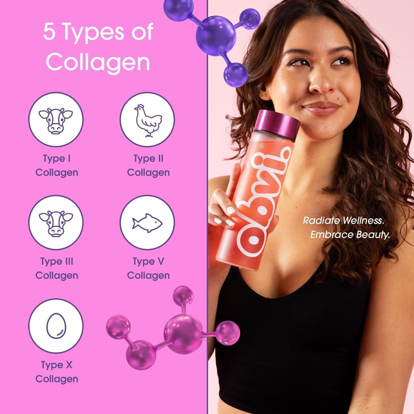 Obvi Collagenic Burn Powder - Collagen Peptide Blend with GBB, Ashwagandha & Green Coffee | Cherry Limeade 25 Servings