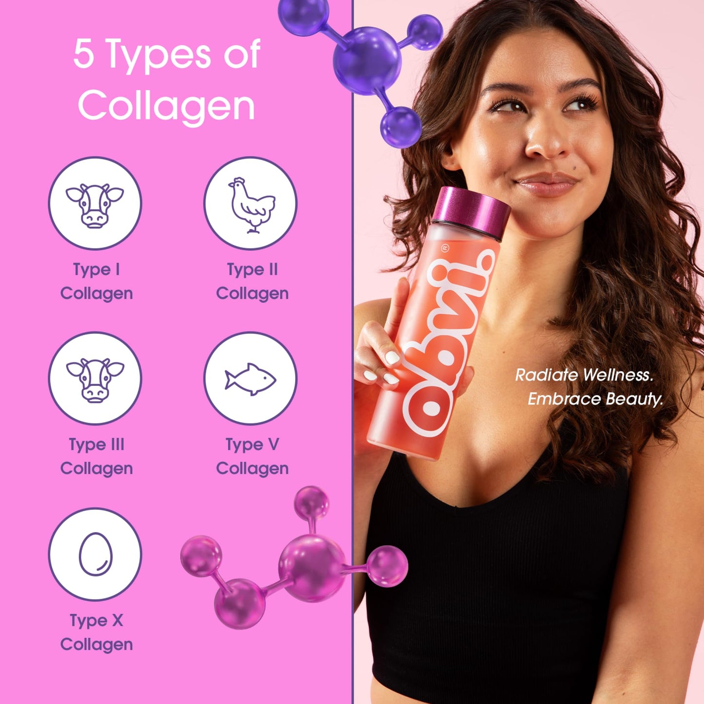 Obvi Collagenic Burn Powder | Multi-Collagen Peptide Blend with GBB, Ashwagandha & Green Coffee | Pineapple Coconut, 25 Servings