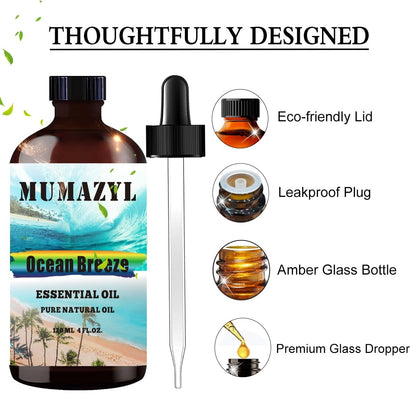 Ocean Breeze Essential Oil – 4 Fl Oz (120 mL) for Diffusers & DIY Crafts