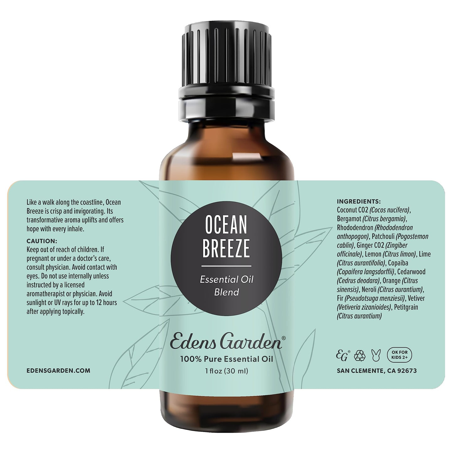 Edens Garden Ocean Breeze Essential Oil Blend – 100% Pure, Premium Grade, 30 ml