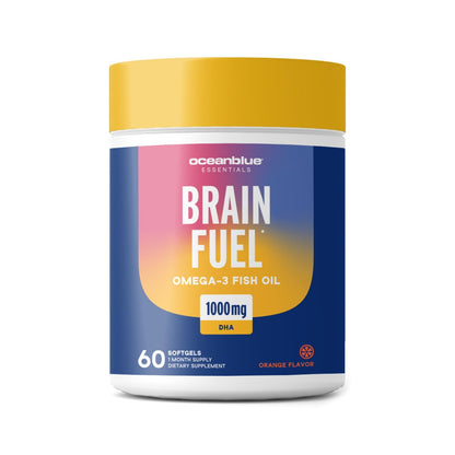 Oceanblue Essentials Brain Fuel 60ct – Burpless Fish Oil, 1000 mg Omega-3 DHA