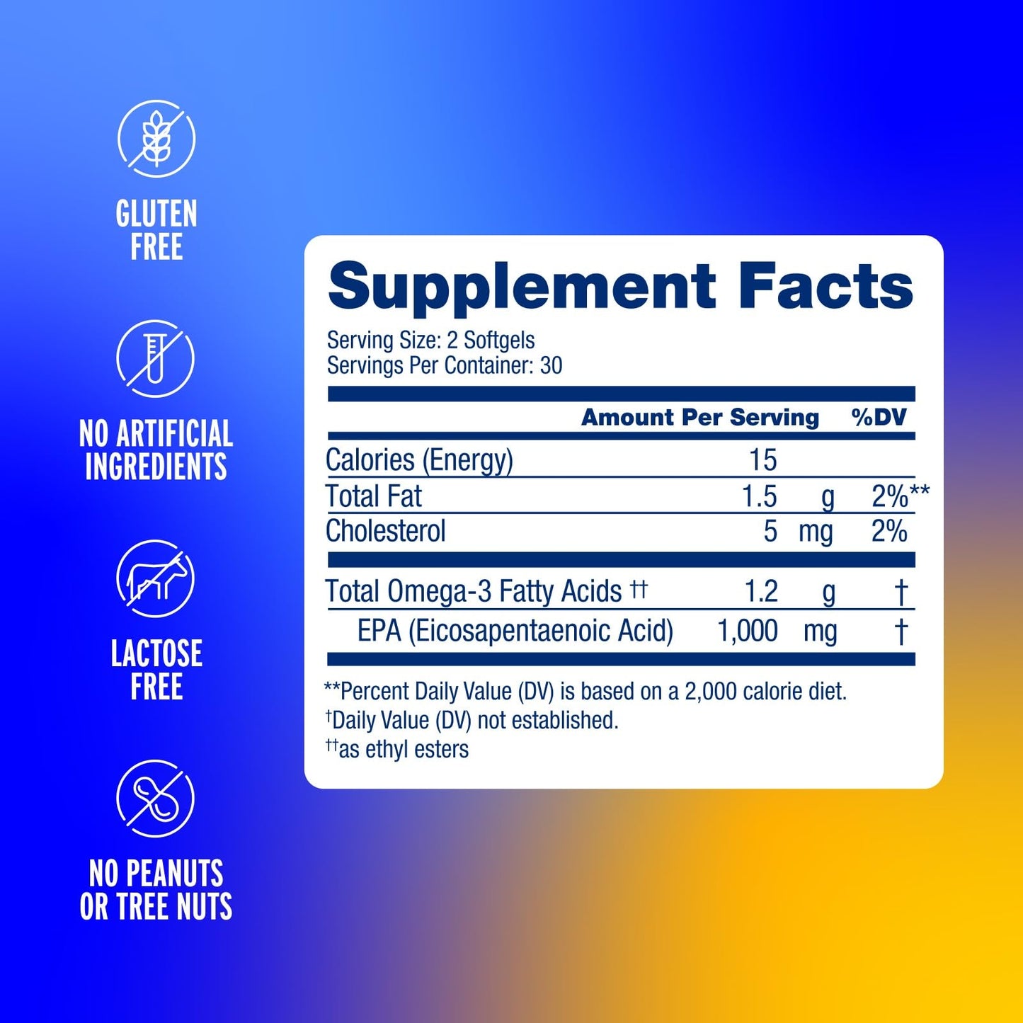 Oceanblue Essentials Mood Food Omega-3 | Triple Strength 1000mg EPA Burpless Mini Softgels