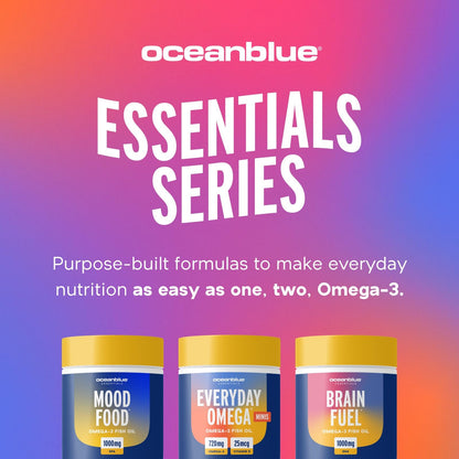 Oceanblue Omega 3 Supplement for Women | Burpless Fish Oil 720mg + Vitamin D3 | Heart & Immune Support | Molecularly Distilled Orange Flavor (30 Count One a Day Omega)